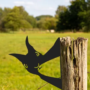 Metal cat garden stake silhouette fence peeper outdoor yard art lawn decor ornament 1pcs