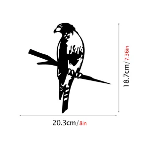 Falcon metal garden stake detail showing exact dimensions for outdoor yard decoration.