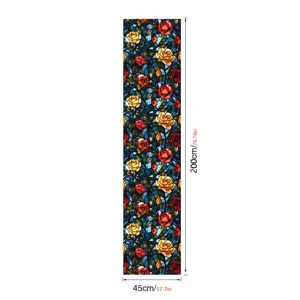 Stained glass window film decorative rose flower static cling home privacy glass sticker 45x200cm