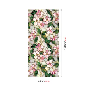 Stained glass window film static decorative floral pattern privacy window sticker 45x100cm