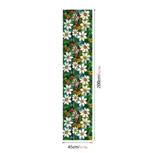 Stained glass window film floral decorative privacy sticker for home decor 45x200cm