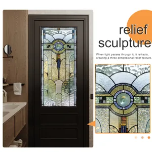 Stained glass window film static cling decorative frosted door sticker for home decor