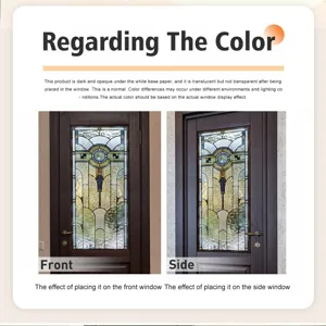 Static cling window glass film decorative stained glass sticker for home privacy and decor