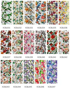 Decorative static window film with colorful stained glass flower and bird patterns, 17 styles.