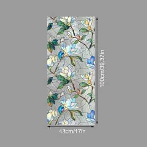 Film pour fenetre vitrail magnolia film adhésif statique intimité pour verre 43x100cm