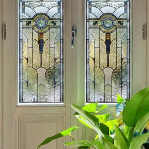 Stained glass window film static cling decorative frosted privacy sticker for home decor.