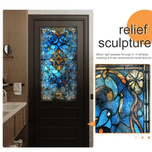 Franse stijl gebrandschilderd glas raamsteker voor decoratie, gekleurde steenfilm.