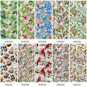 Static window film PVC stained glass sticker colorful plants and animals home decor