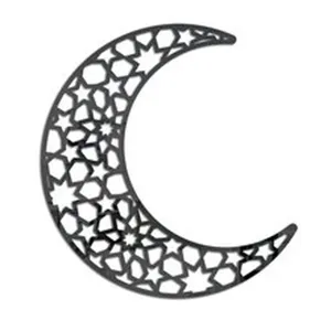 Eid Mubarak moon decor hollow star acrylic tabletop ornament for festival party home decoration