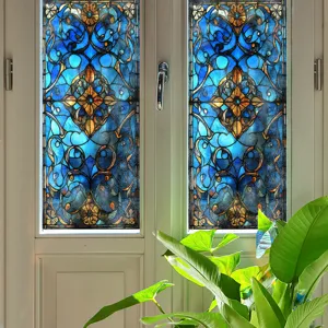 Paleisstijl dubbelzijdige glas-in-lood raamfolie decoratieve sticker voor thuis