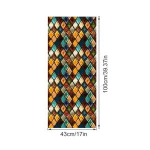 Retro glas-in-lood raamfolie decoratieve PVC statische klevende glassticker voor huisdecoratie.