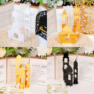 Tabletop acrylic mosque minaret 3D decoration set for festive table party home decor
