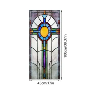 Stained glass window film frosted glass static decorative sticker for home decor 100x43cm