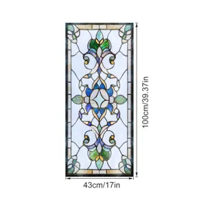Viktorianischer Stil Fensterfolie statische Haften dekorative Glasaufkleber 100x43cm
