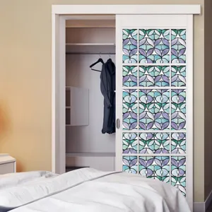 Stained glass window film decorative static cling for home bathroom bedroom privacy glass sticker