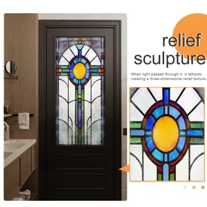 Stained glass window film frosted decorative static cling sticker for home door glass decor