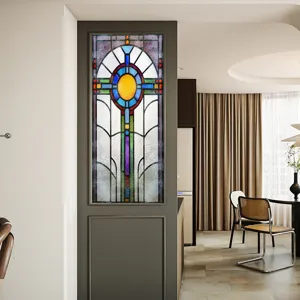 Frosted glass window film decorative sticker static cling geometric stained glass home decor