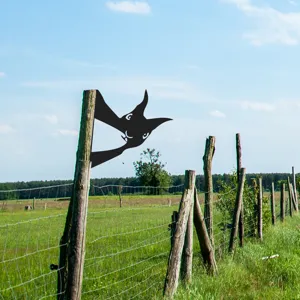 Metal garden animal peeking silhouette stake for outdoor fence yard decoration art ornament