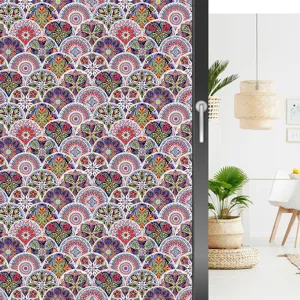 Kleurrijke retro mandala raamfolie statische hechtende mat glas sticker privacy thuis