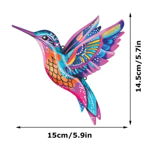 Colorful metal hummingbird wall art hanging decor for outdoor garden fence home decor
