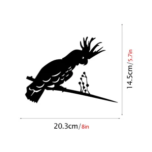 Metal Cockatoo Garden Stake Black Bird Yard Art Outdoor Lawn Decor 20.3x14.5cm