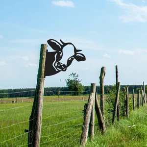 Metal Cow Garden Stake Yard Art Outdoor Decor Farmhouse Fence Silhouette Animal Decor
