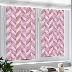 PVC statische raamfolie roze visgraat mat glassticker verwijderbare privacy raamfolie