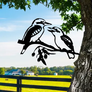 Metal bird garden art silhouette tree stake outdoor yard lawn metal decor ornament