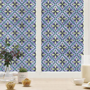Retro glas in lood raamfolie statisch hechtend decoratieve lijmvrije bloemen matte sticker