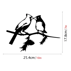 Metal cardinal bird silhouette wall art garden stake decor size dimensions display 10x7 inch