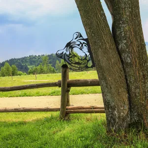 Metal Tiger Tree Peeker Garden Art Outdoor Yard Decoration Metal Silhouette Animal Stake