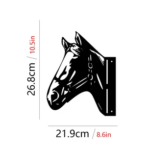 Black metal horse head wall decor garden art silhouette outdoor fence hanging ornament
