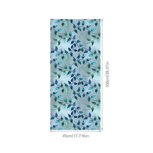 Statische raamfolie PVC retro blad mat glas sticker detailweergave afmeting 100x45cm deco