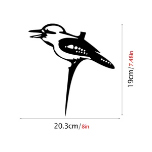 Metal garden bird stake decorative silhouette iron art outdoor yard ornament 19x20cm