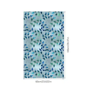 Decoratieve statische raamfolie van PVC, matte glasfolie met prachtig bladmotief 60x100cm.