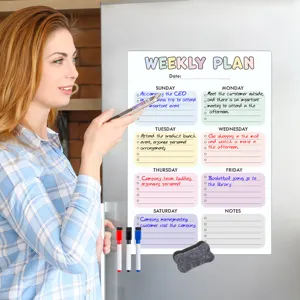 Magnetischer Wochenplaner für den Kühlschrank, abwischbarer Whiteboard Kalender Notizblock