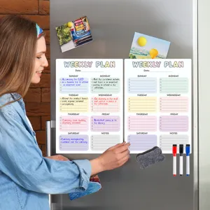 Magnetischer Wochenplaner Whiteboard Set für Kühlschrank mit Trockenlöschmarkern.