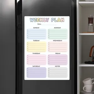 Magnetischer Wochenplaner Notiztafel für Kühlschrank, bunter Tagesplan Terminplaner.