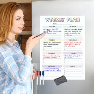 Magnetischer Wochenplaner Whiteboard für Kühlschrank, wiederverwendbare Notiztafel Kalender.