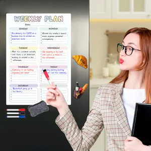 Magnetischer Wochenplaner Kalender für Kühlschrank, abwischbare To-Do-Liste und Notiztafel.