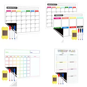 Magnetischer Kühlschrank Kalender Planer Trocken abwischbar Monatlich Wöchentlich Memo Board Weichmagnetische Termin Aufkleber Für Küche