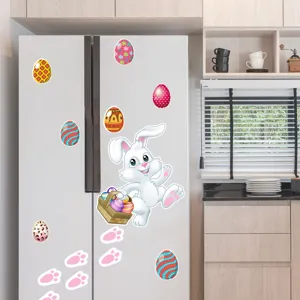 Imanes de nevera de conejito de pascua lindos pegatinas decorativas para puerta metal