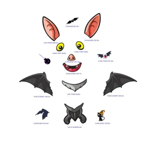 Set adesivi magnetici pipistrello Halloween, decorazione murale garage impermeabile.