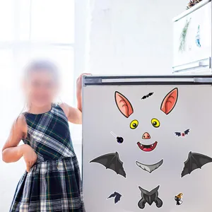Set adesivi magnetici per frigorifero pipistrello di Halloween, decorazione cartone animato.