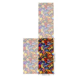 Colorful stained glass window film floral butterfly static cling privacy window sticker