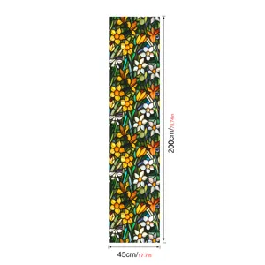 Stained glass window film floral pattern static cling privacy glass sticker 45x200cm