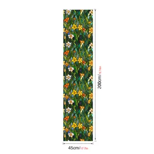 Stained glass window film 45x200cm floral privacy window sticker for home decoration