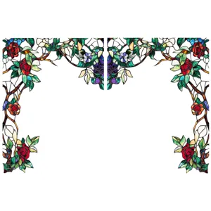 Stained glass window film decorative rose floral privacy static cling glass sticker