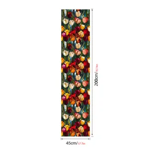 Stained glass window film tulip floral static cling privacy glass sticker 45x200cm