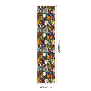 Stained glass window film tulip floral design static cling decorative privacy glass sticker